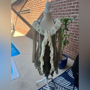 Dress and Cardigan Two-Piece with Lace Detailing